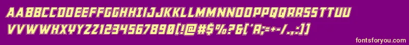Buchananacadital Font – Yellow Fonts on Purple Background