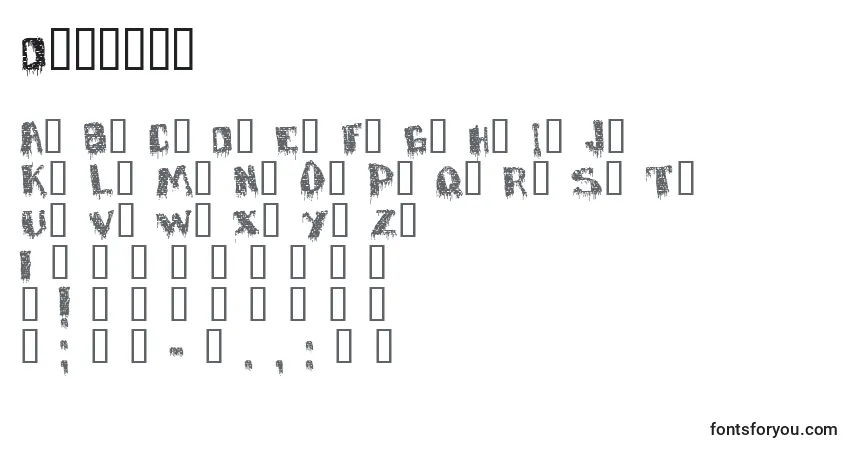 Czcionka Defaced – alfabet, cyfry, specjalne znaki