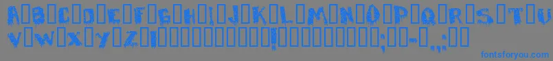 Defaced Font – Blue Fonts on Gray Background