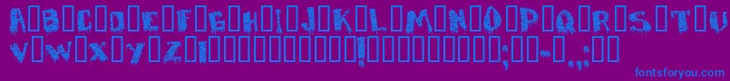Defaced-fontti – siniset fontit violetilla taustalla