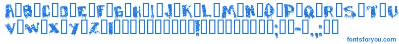 Defaced Font – Blue Fonts on White Background