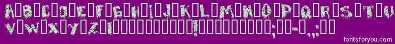 フォントDefaced – 紫の背景に緑のフォント