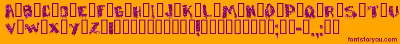 Defaced Font – Purple Fonts on Orange Background