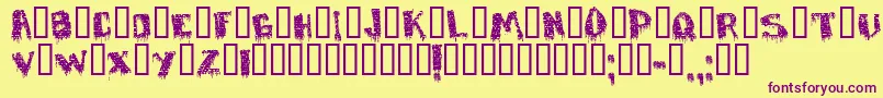 Defaced-fontti – violetit fontit keltaisella taustalla