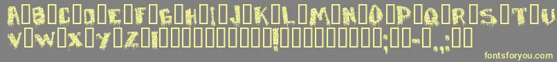 Defaced Font – Yellow Fonts on Gray Background