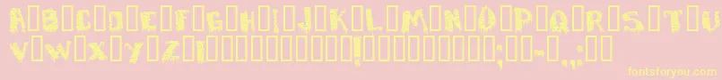 Defaced Font – Yellow Fonts on Pink Background