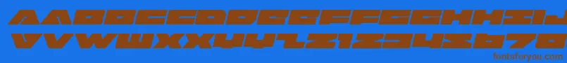 Badaxeexpandital Font – Brown Fonts on Blue Background
