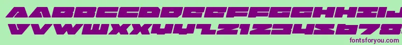 Badaxeexpandital Font – Purple Fonts on Green Background