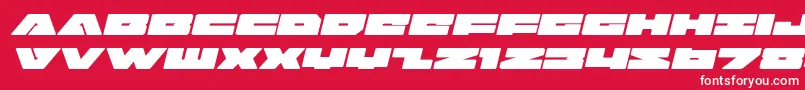 Шрифт Badaxeexpandital – белые шрифты на красном фоне