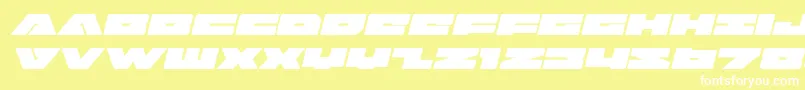 フォントBadaxeexpandital – 黄色い背景に白い文字