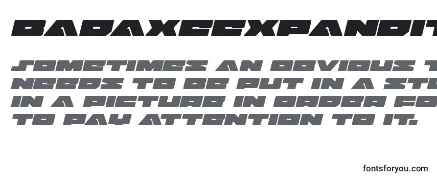 Review of the Badaxeexpandital Font
