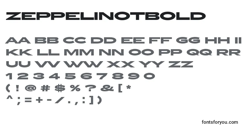 Fuente ZeppelinOtBold - alfabeto, números, caracteres especiales
