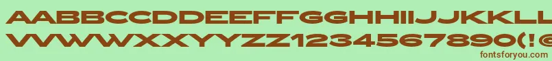 ZeppelinOtBold-Schriftart – Braune Schriften auf grünem Hintergrund
