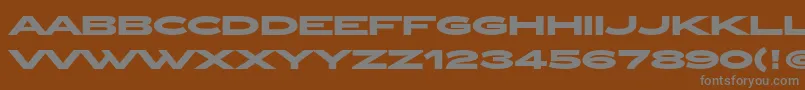 ZeppelinOtBold-fontti – harmaat kirjasimet ruskealla taustalla