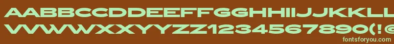 Fonte ZeppelinOtBold – fontes verdes em um fundo marrom