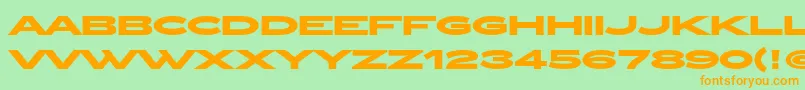 ZeppelinOtBold-Schriftart – Orangefarbene Schriften auf grünem Hintergrund