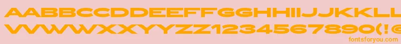 ZeppelinOtBold-Schriftart – Orangefarbene Schriften auf rosa Hintergrund