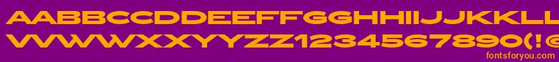 ZeppelinOtBold-fontti – oranssit fontit violetilla taustalla