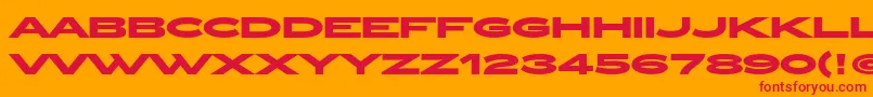 ZeppelinOtBold Font – Red Fonts on Orange Background