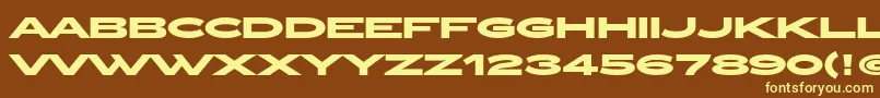 Czcionka ZeppelinOtBold – żółte czcionki na brązowym tle