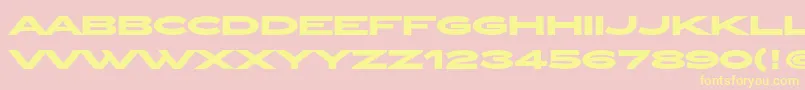 ZeppelinOtBold-Schriftart – Gelbe Schriften auf rosa Hintergrund