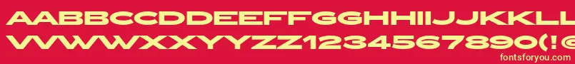 ZeppelinOtBold Font – Yellow Fonts on Red Background