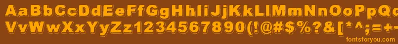 AlwaysBeenRight Font – Orange Fonts on Brown Background