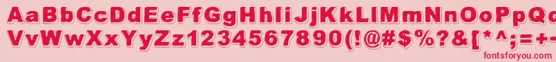 フォントAlwaysBeenRight – ピンクの背景に赤い文字