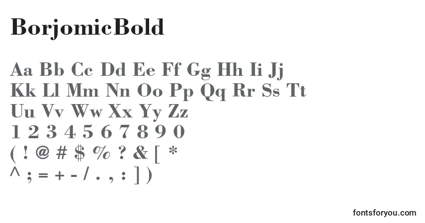 Schriftart BorjomicBold – Alphabet, Zahlen, spezielle Symbole