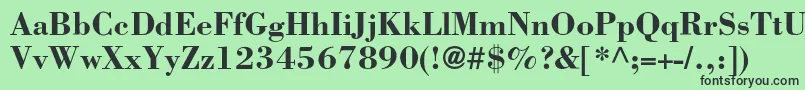 フォントBorjomicBold – 緑の背景に黒い文字