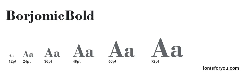 Размеры шрифта BorjomicBold
