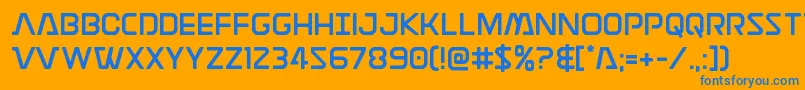 Discotechiastraight Font – Blue Fonts on Orange Background