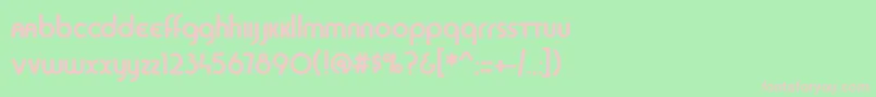 SansSara-fontti – vaaleanpunaiset fontit vihreällä taustalla
