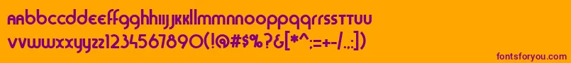 SansSara Font – Purple Fonts on Orange Background