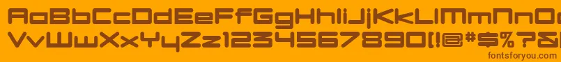 Więcej informacji o czcionce Dbxlnuw Czcionka Dbxlnuw – brązowe czcionki na pomarańczowym tle