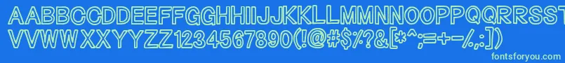 Outliners Font – Green Fonts on Blue Background