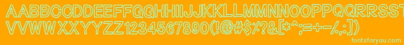 Outliners Font – Green Fonts on Orange Background