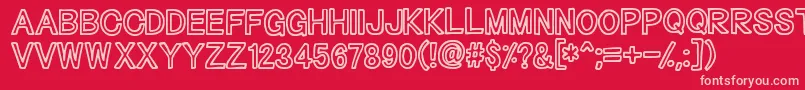 Outliners Font – Pink Fonts on Red Background