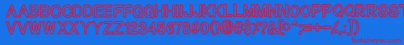 Outliners Font – Red Fonts on Blue Background