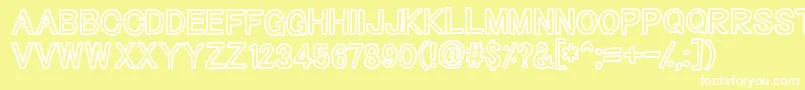 Outliners Font – White Fonts on Yellow Background