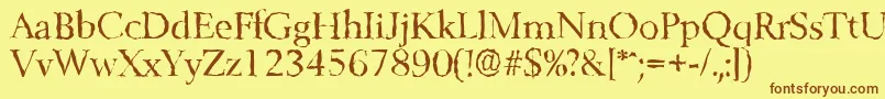 BelfastrandomRegular Font – Brown Fonts on Yellow Background