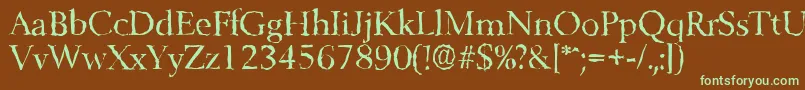 BelfastrandomRegular Font – Green Fonts on Brown Background