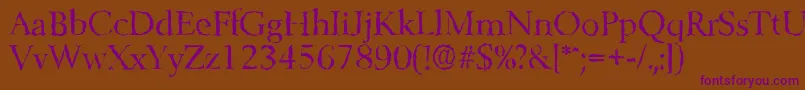 BelfastrandomRegular Font – Purple Fonts on Brown Background