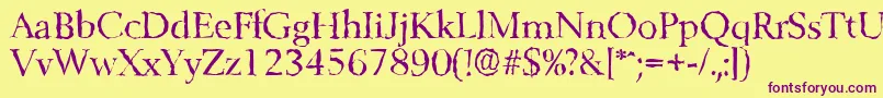 BelfastrandomRegular Font – Purple Fonts on Yellow Background