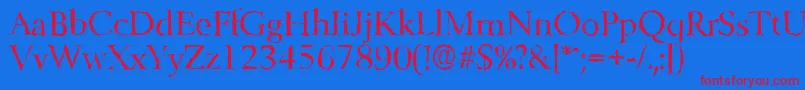 BelfastrandomRegular Font – Red Fonts on Blue Background