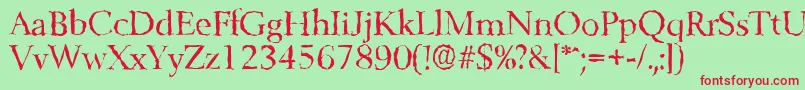 BelfastrandomRegular Font – Red Fonts on Green Background