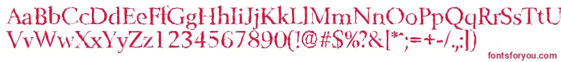 フォントBelfastrandomRegular – 白い背景に赤い文字
