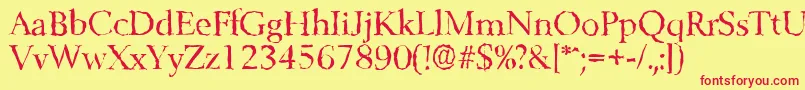 BelfastrandomRegular Font – Red Fonts on Yellow Background