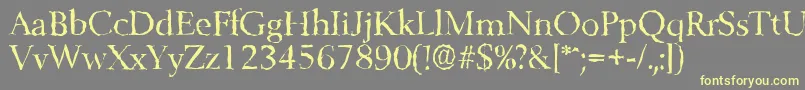 BelfastrandomRegular-Schriftart – Gelbe Schriften auf grauem Hintergrund