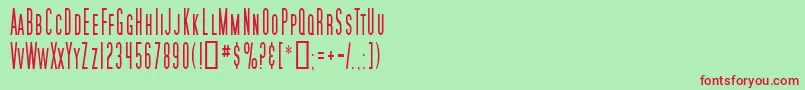 SfMoviePosterCondensed Font – Red Fonts on Green Background